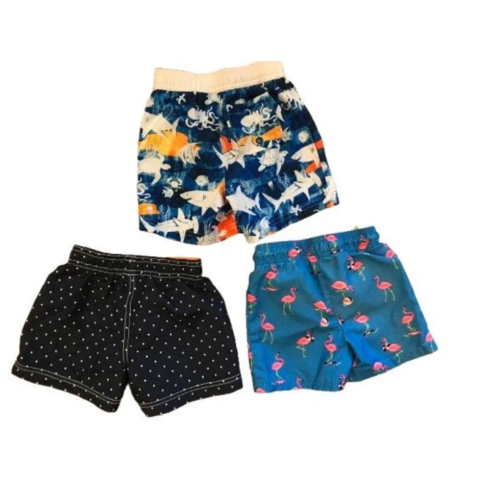 Lot of 3 Boy's 18 Month Swim Trunks w/ Liner